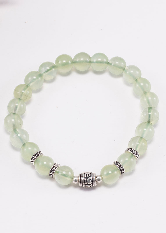 Vòng tay thạch anh xanh phối charm lục tự bạc  Ngọc Quý Gemstones