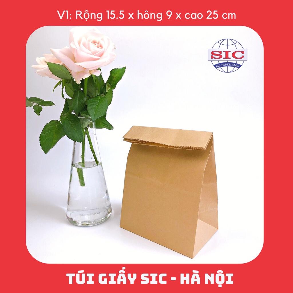10 CHIẾC TÚI GIẤY KRAFT XI MĂNG V1: 15.5x9x25 cm KHÔNG QUAI