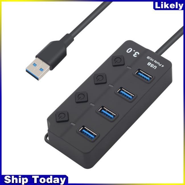 Bộ Chia Cổng USB 3.0 Hub 4 / 7 Cổng USB 3.0 Có Công Tắc Đèn LED Chỉ Báo Cá Nhân Phích Cắm US