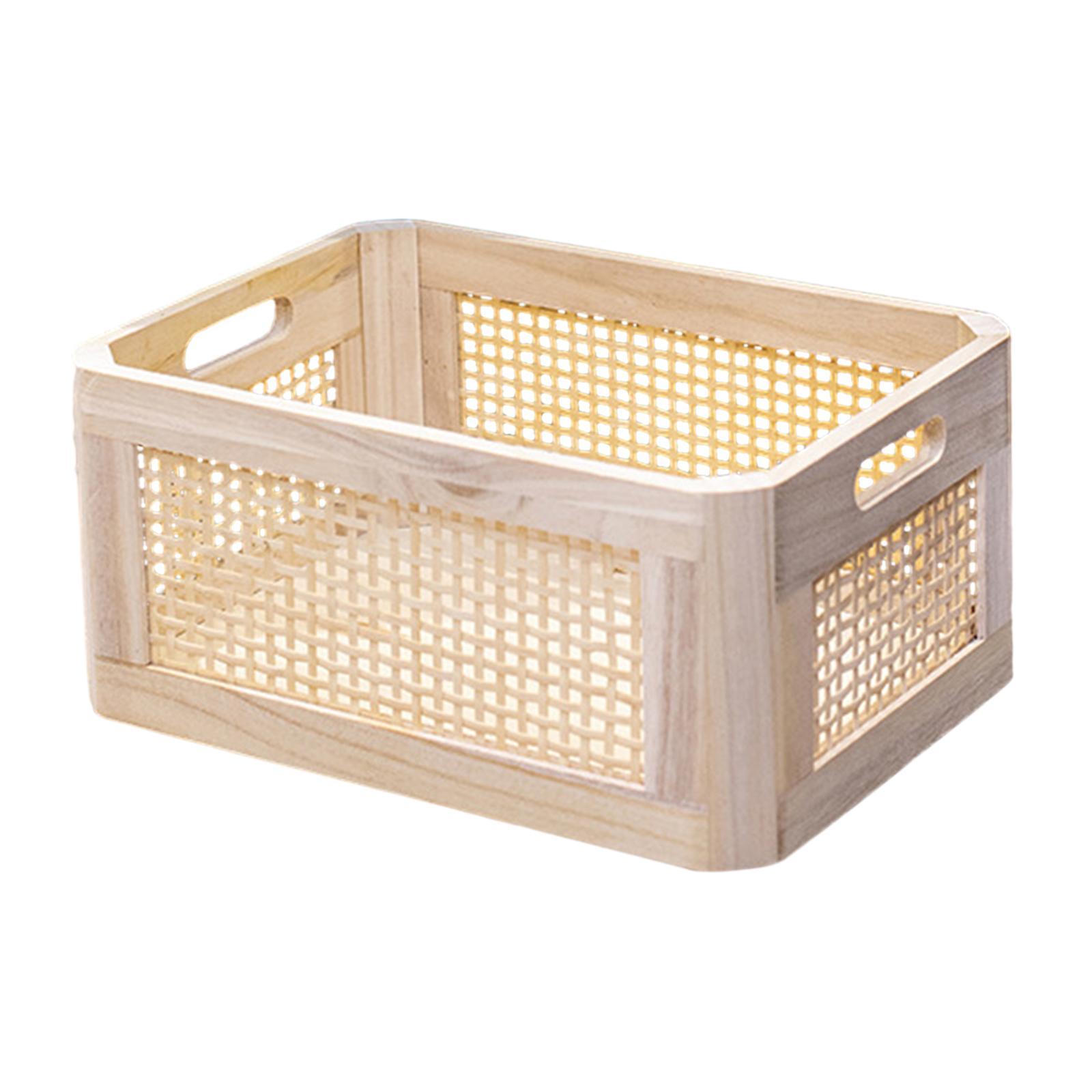 Desk Storage Basket, Wooden Desktop Storage Box Dorm Drawer Organizer Bin Desk Organizer Tray for Organizing, Shelves ,Cosmetics, Cabinet, Makeup