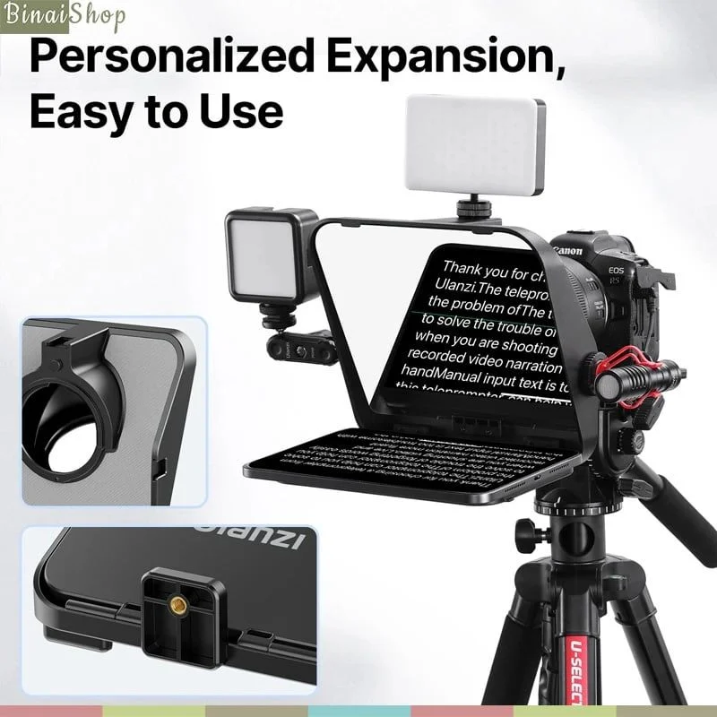 Ulanzi Teleprompter RT02 - Máy Nhắc Chữ Đa Năng Dành Cho Điện Thoại Thông Minh, DSLR Và Máy Ảnh Có Điều Khiển Từ Xa - Hàng chính hãng