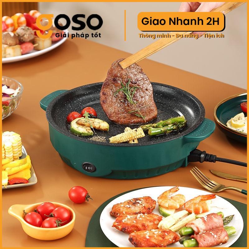 Chảo Nướng Điện Mini 26cm Chống Dính, Chảo Điện Đa Năng Sang Trọng Phong Cách Hàn Quốc