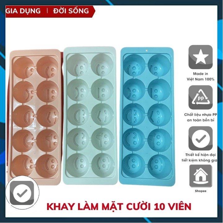 Khay Đá Mặt Cười 10 Viên Nhựa Dẻo 6925 loại chuẩn