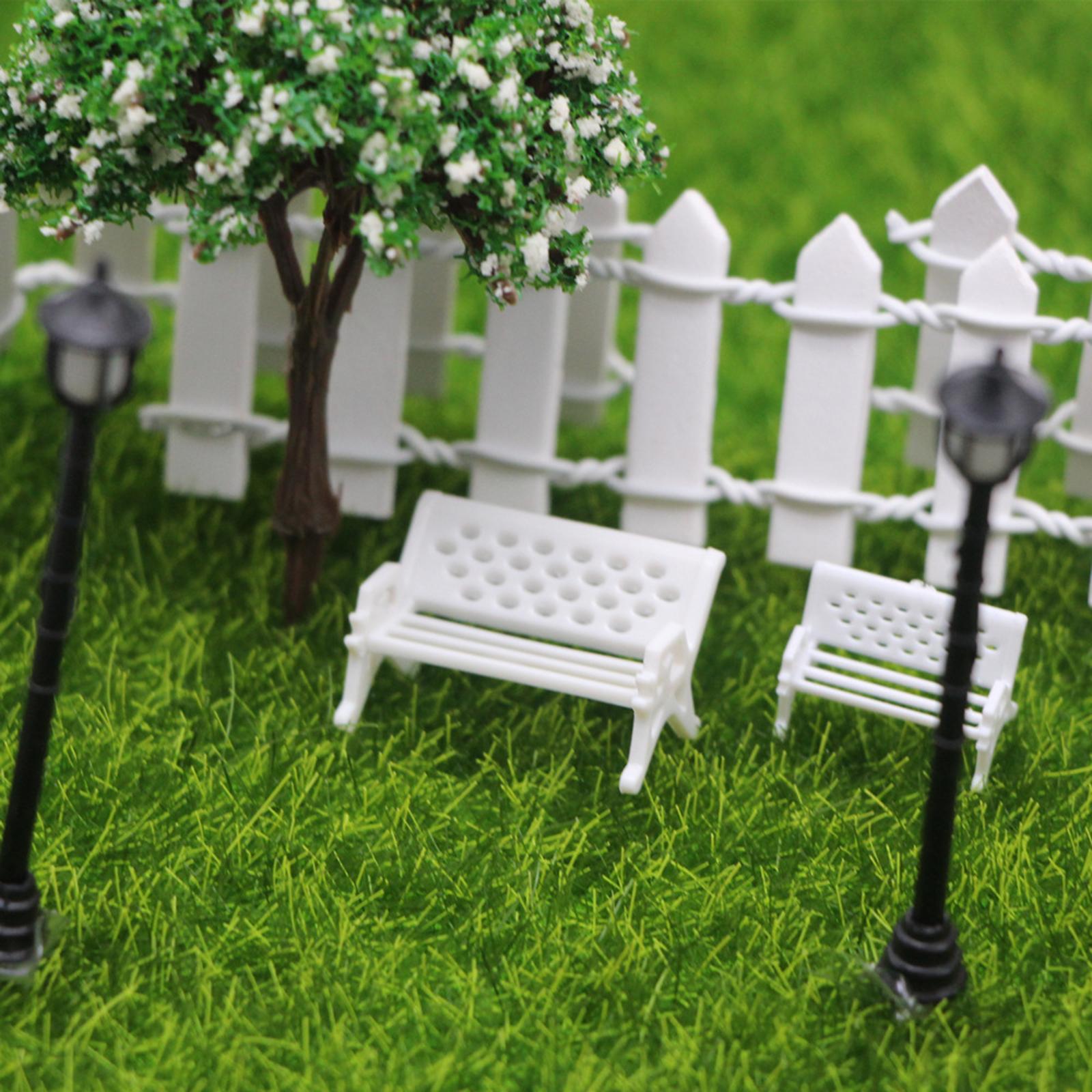 1/12 Miniature Fairy Garden Ornaments Miniature Scene Model Toy Mini Artificial Grass Dollhouse Decoration Accessories for Garden Yard Decor