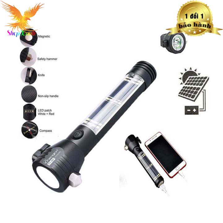 Đèn pin siêu sáng 11 chức năng SOLAR FLASHLIGHT