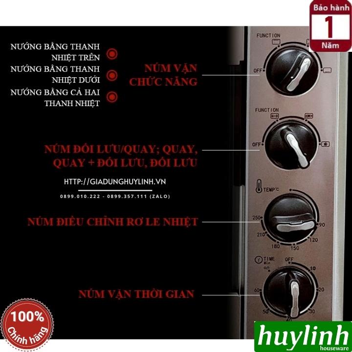 Lò nướng đối lưu Tiross TS9610 - 55 lít - 2000W - 12 chức năng nướng - Hàng chính hãng