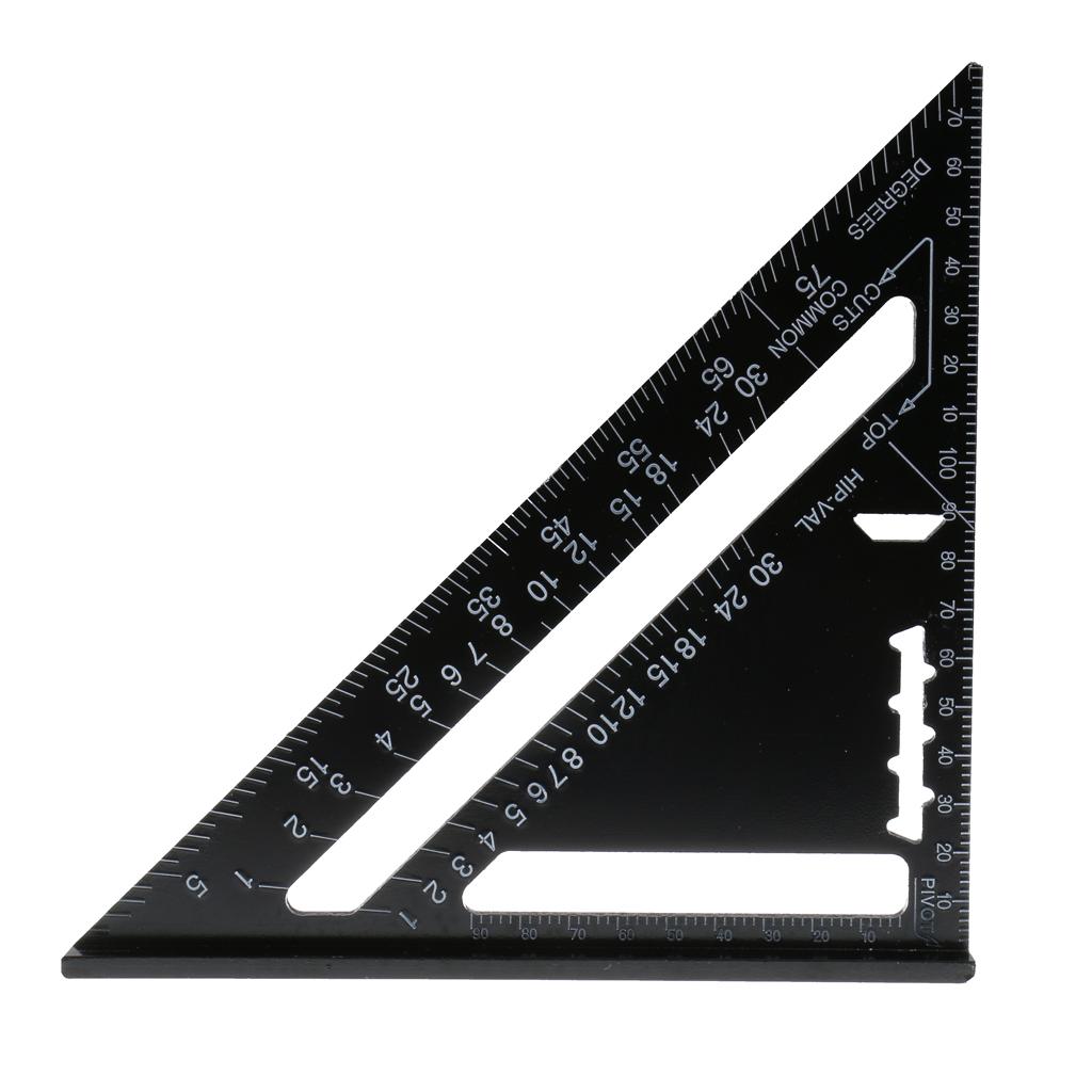 Góc 7 Inch Nhôm Tam Giác Tam Giác Hệ Mét Quy Mô Đo Thước Thợ Mộc Khung Viền Bằng Đo Dụng Cụ