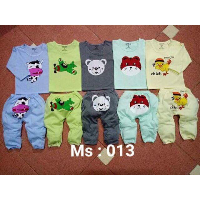 Set 5 bộ dài cotton cho bé trai và gái từ 4 - 7kg