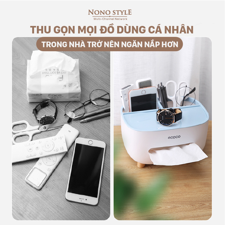 Hộp Đựng Khăn Giấy Đa Năng ECOCO - Hàng Chính Hãng