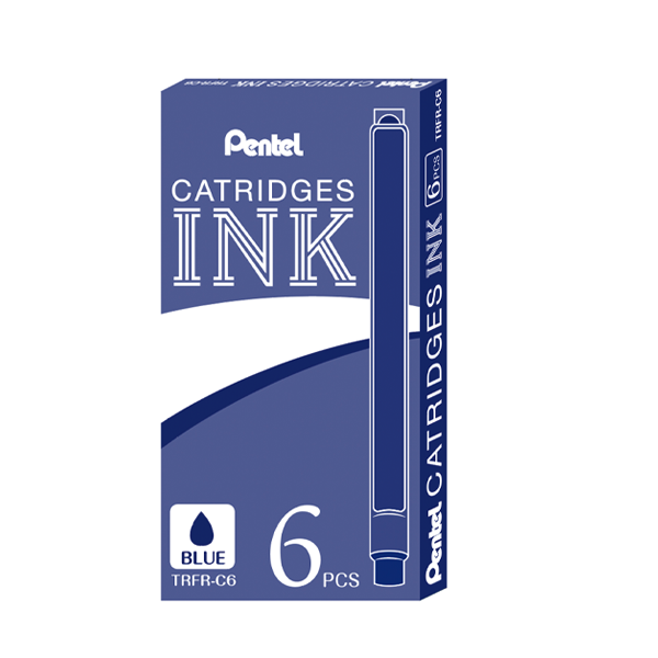 Bút Máy Ký Tên Doanh Nhân Cao Cấp Pentel Sterling Fountain Pen F700 Ngòi Hoa Văn Mạ Vàng Chạm Khắc Bằng Bạc 24K - Ngòi Xanh 6 Cái