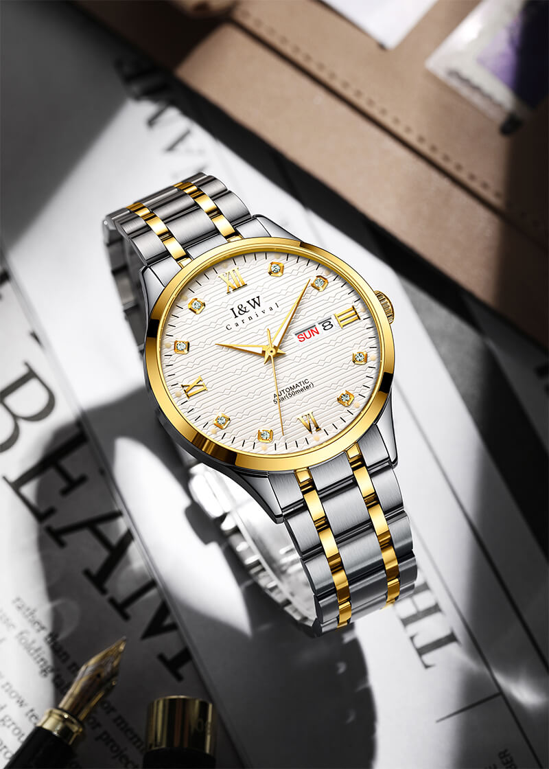 Đồng hồ nam chính hãng IW CARNIVAL IW651G-1 Kính sapphire ,chống xước ,Chống nước 50m ,Bảo hành 24 tháng,Máy cơ (Automatic),dây kim loại thép không gỉ 316L, thiết kế đơn giản dễ đeo