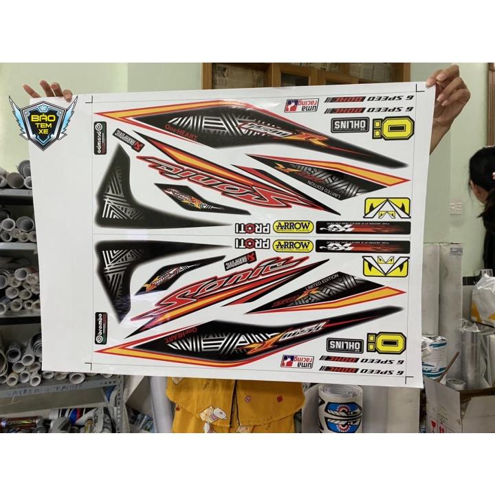 Tem rời dán xe sonic 150 dán xe trắng