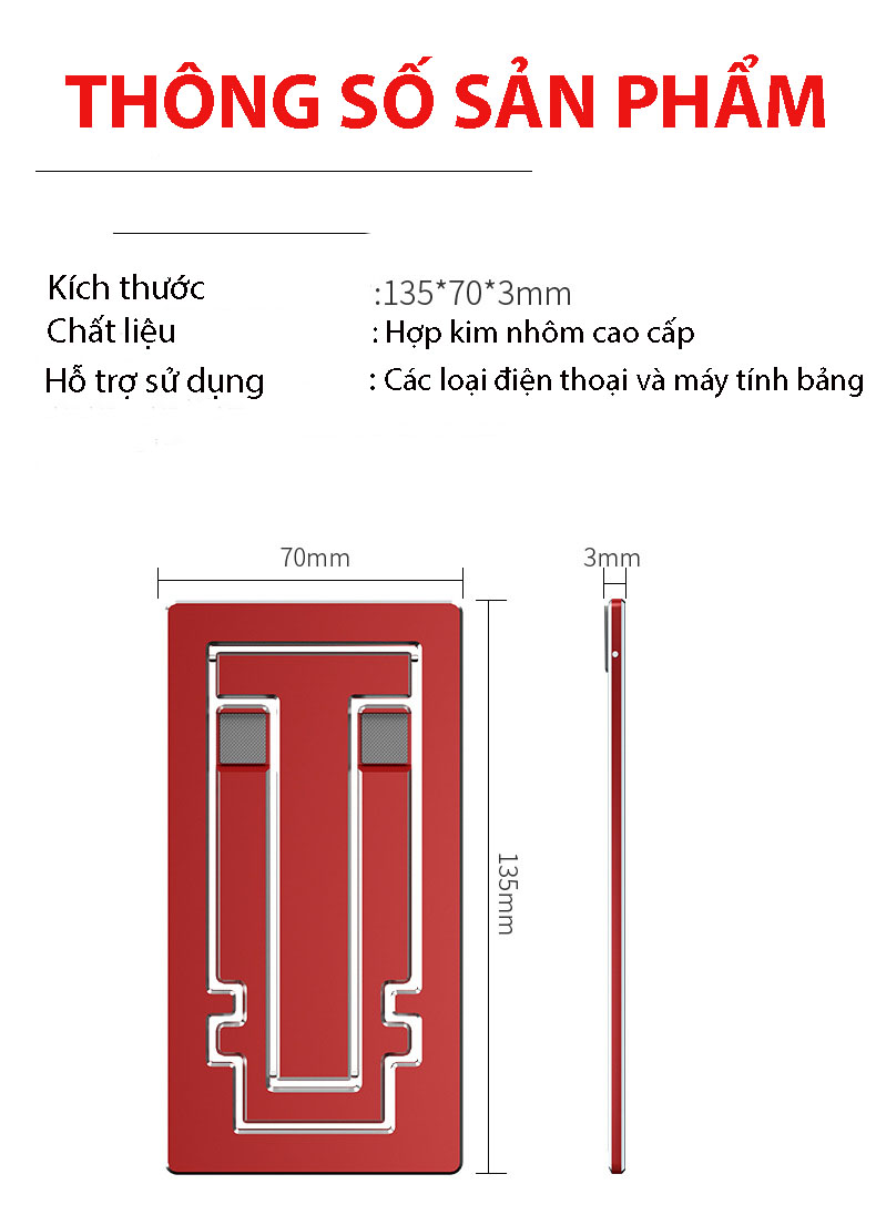 Giá Đỡ Để Bàn Cho Điện Thoại, iPad, Máy Tính Bảng  Hàng Chính Hãng KitAcoom - Chất Liệu Hợp Kim Nhôm Cao Cấp Có Thể Gấp Gọn Và Mang Theo Tiện Dụng 