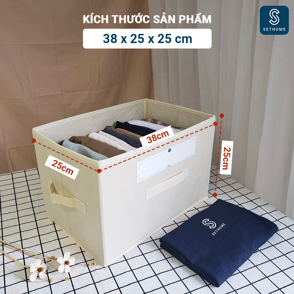 Hộp vải đựng quần áo SETHOME đa năng giỏ đựng đồ lót sách vở đồ cá nhân thùng đựng mỹ phẩm cao cấp dễ dang gấp gọn