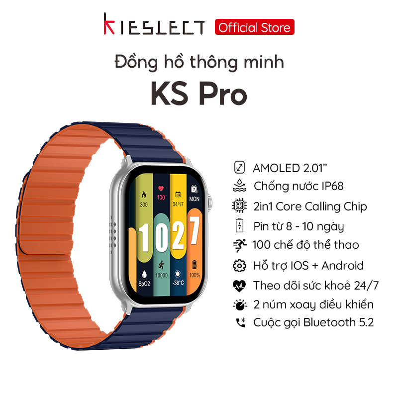 Đồng hồ thông minh Kieslect KS Pro | 2.01 inch | Super AMOLED | 300mAh | Nghe gọi trực tiếp - Hàng Chính Hãng