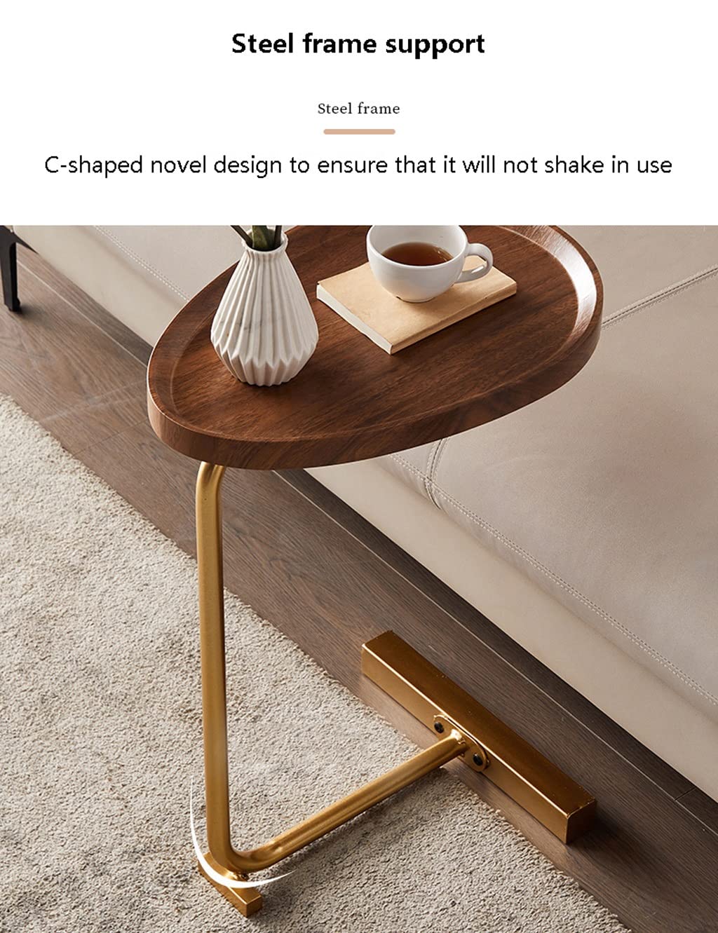 Bàn cà phê Farmhouse Accent Blister, C Tea Table, Oval Living Room Sofa Table