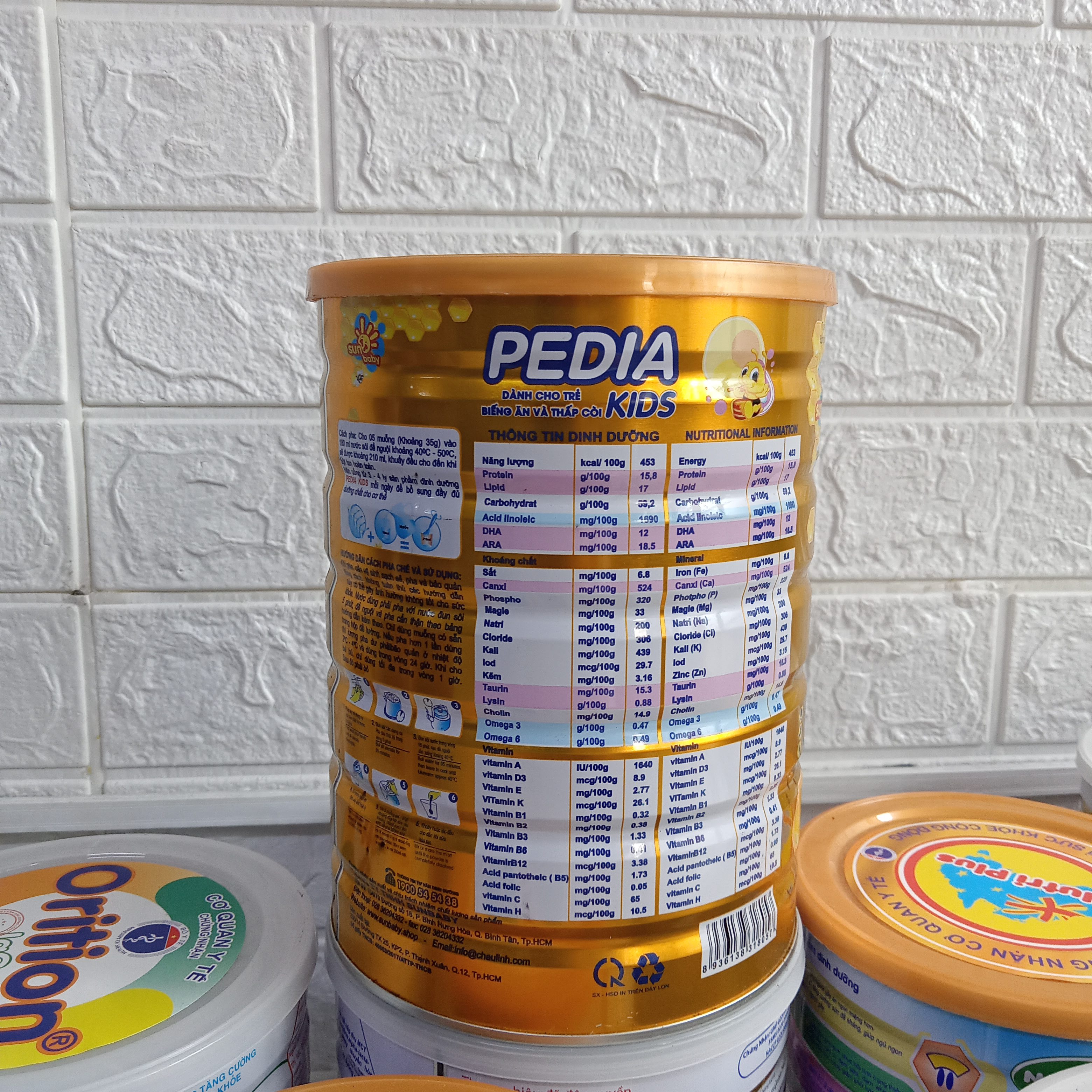 Sữa Bột Dinh Dưỡng PEDIA KIDS Sunbaby Dành Cho Trẻ Biếng Ăn Và Còi Xương PP2810_Tặng kèm bịch khăn ướt sunbaby 100 tờ
