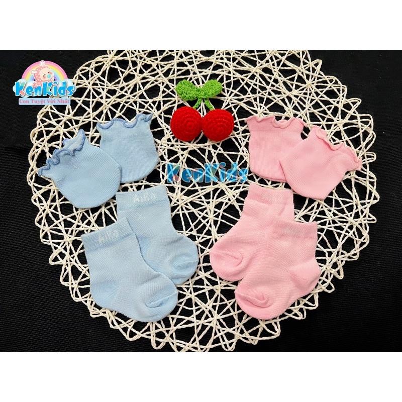 SET 3 Bộ bao tay chân len lưới giữ ấm cho bé sơ sinh Aiko (0-3m