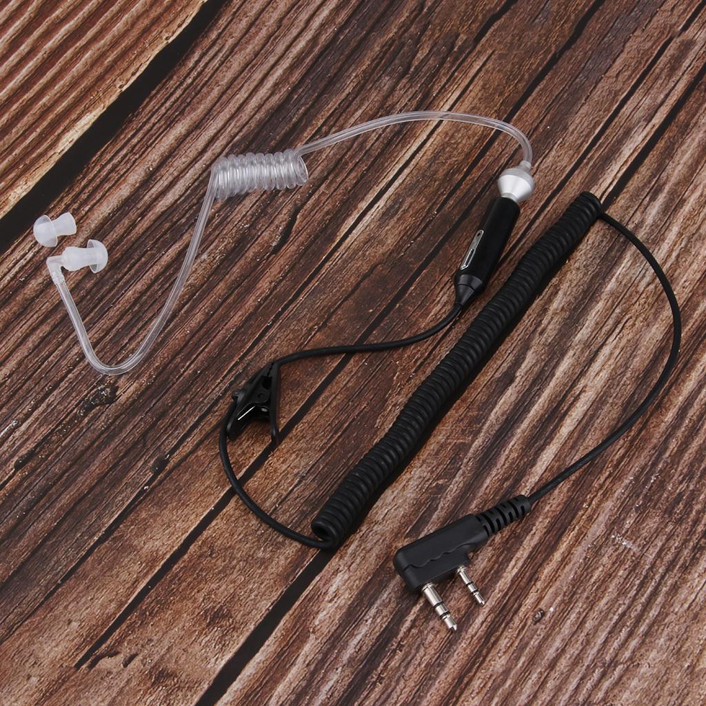 2 Acoustic Tube Headsets Mic PTT Earpieces
