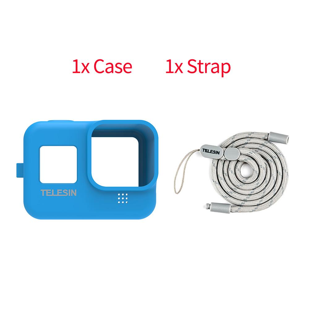 Khung nhà ở vỏ silicon mềm Telesin cho GoPro 10 9 8 Lens Vỏ có thể điều chỉnh dây buộc cho GoPro Hero 10 9 8 Phụ kiện camera