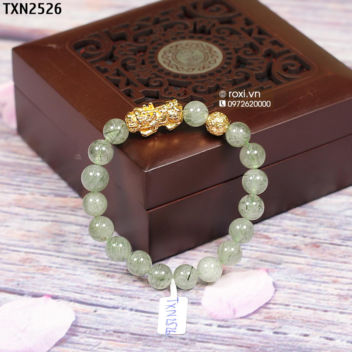 Vòng tay phong thủy Thạch Anh tóc xanh 9ly - TXN2526