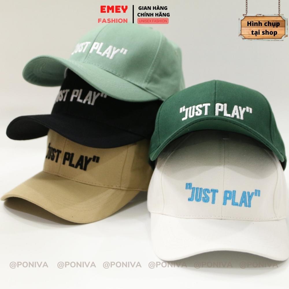 Mũ Lưỡi Trai ️ Nón Kết Thêu Chữ &quot;JUST PLAY&quot; Cực Hot Chất Kaki Cao Cấp Form Unisex Mẫu Hot Trend 2022