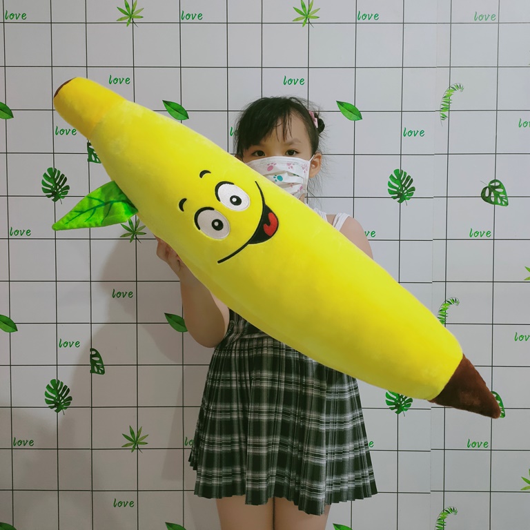 THÚ NHỒI BÔNG TRÁI CHUỐI VẢI MỊN SIZE LỚN 70CM CHO BÉ