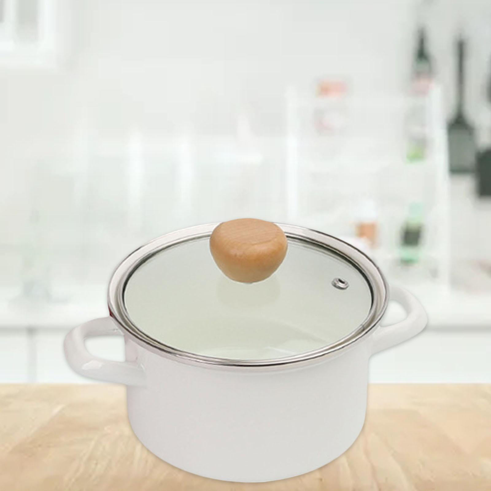 Enamel Saucepan Nonstick Pasta Pot Milk Pan Kitchen Cookware for Soup Milk