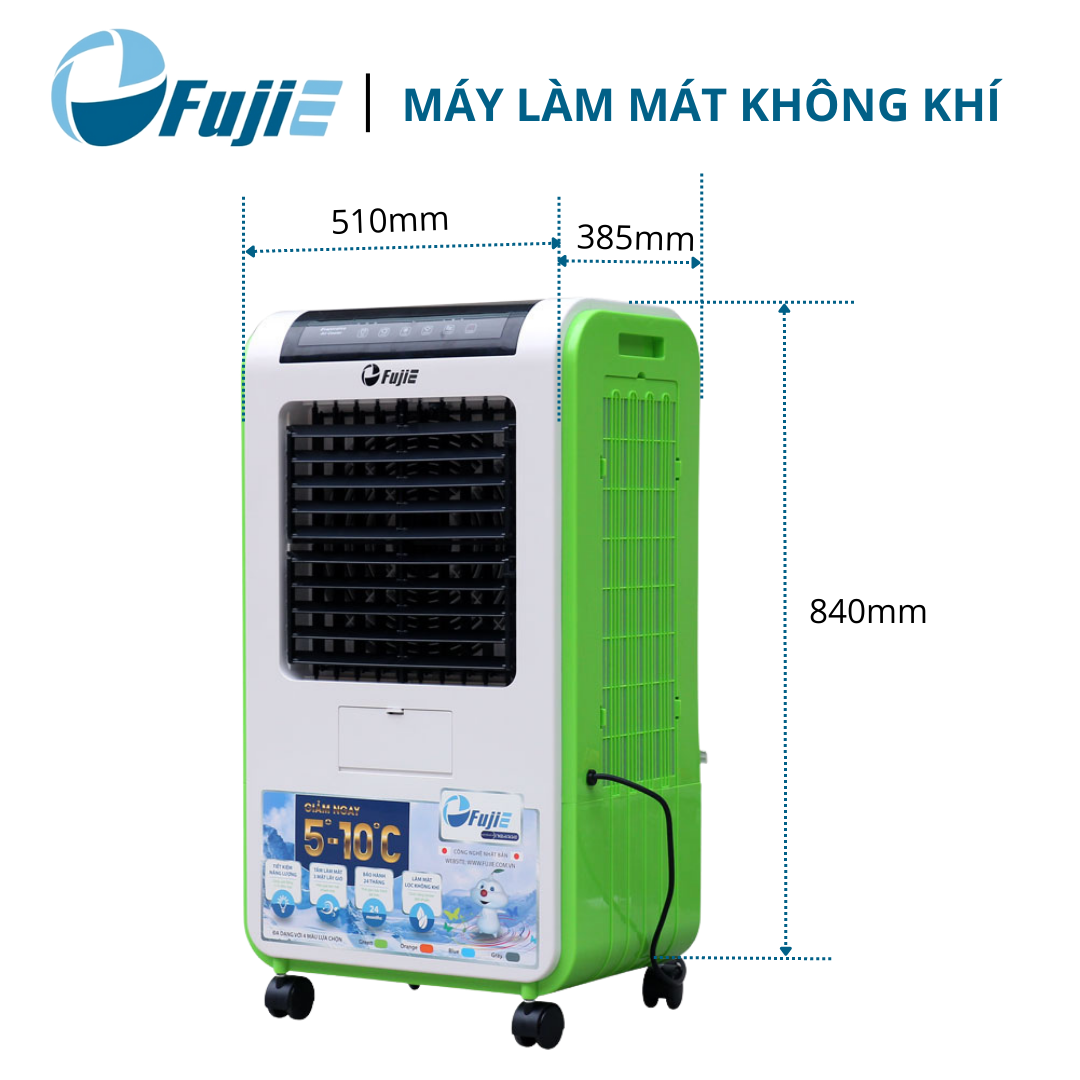 Máy làm mát không khí, quạt điều hòa FujiE AC_601, bình chứa 30 lít cho phòng 10-20m², khoảng cách gió 5 mét - Hàng chính hãng