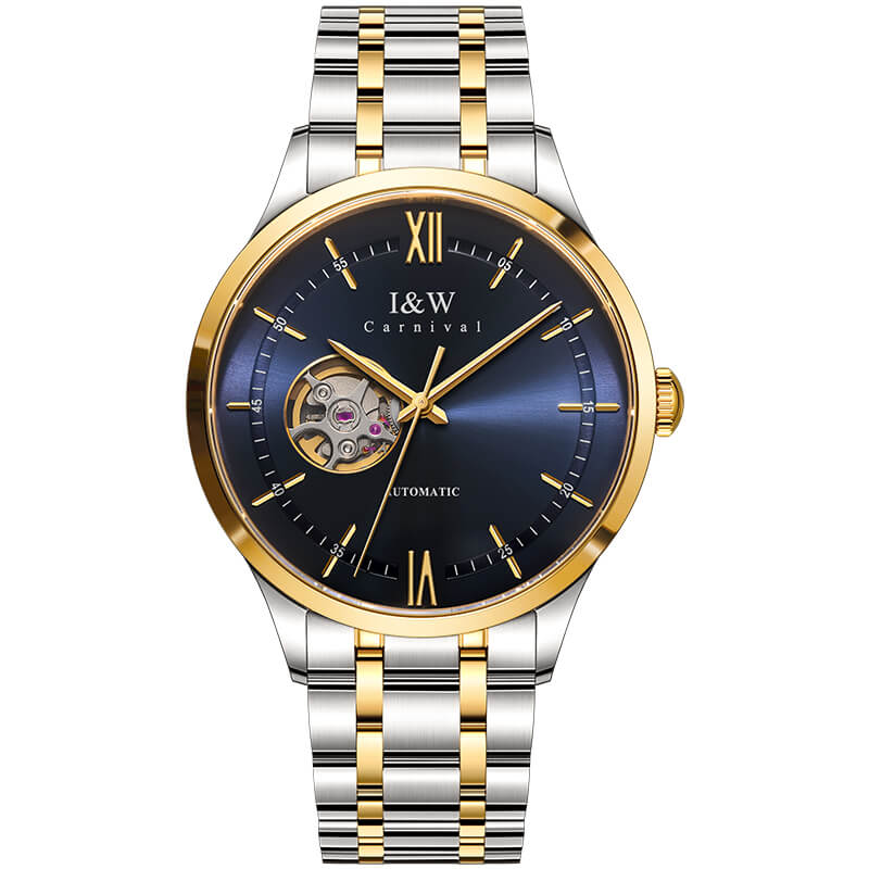 Đồng hồ nam chính hãng IW CARNIVAL IW570G-2 Kính sapphire ,chống xước ,Chống nước 30m ,Bảo hành 24 tháng,Máy cơ ,dây kim loại thép không gỉ 316L, thiết kế lộ cơ đơn giản dễ đeo