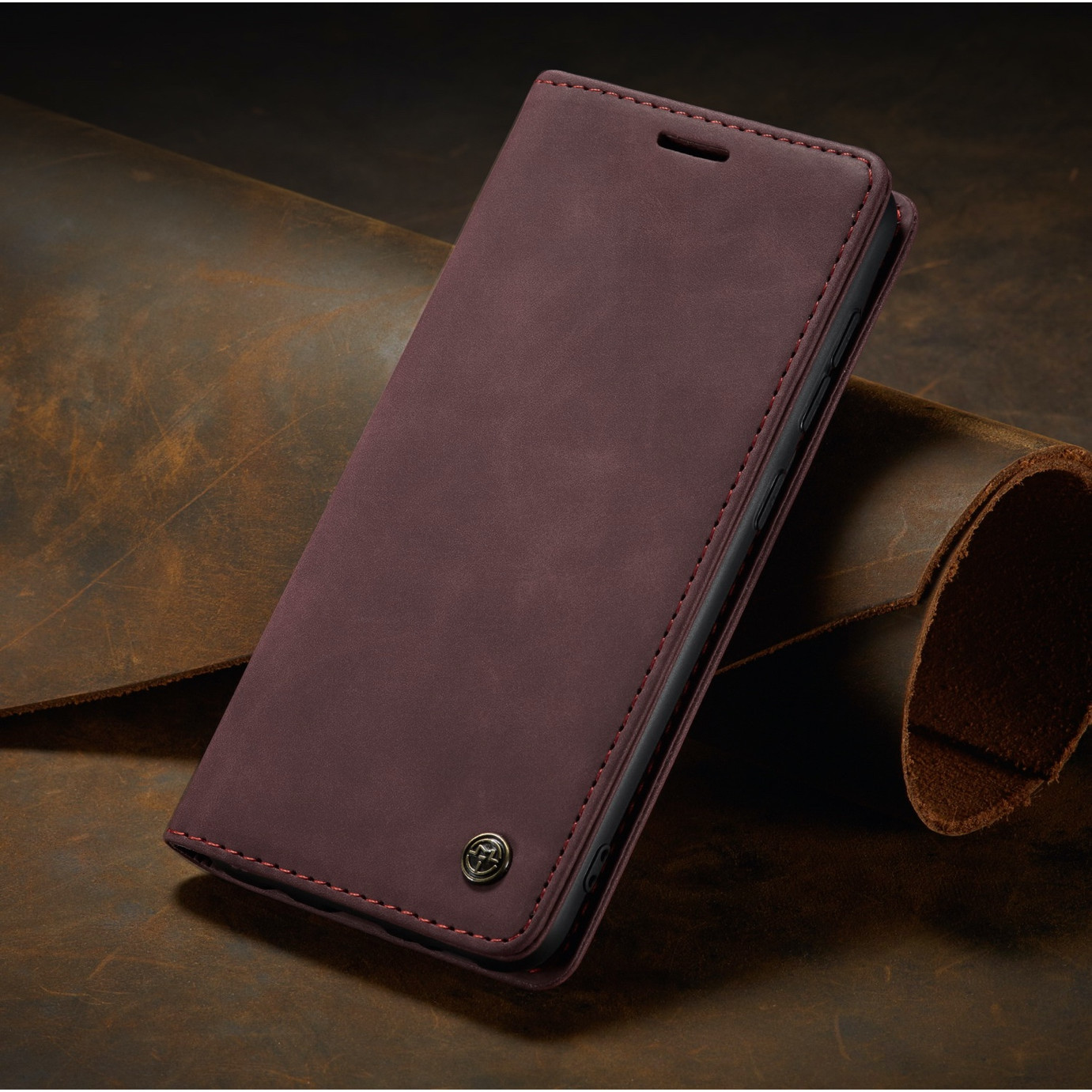 Bao da bò thật dạng ví chính hãng Caseme dành cho Samsung S10 Lite - Hàng chính hãng