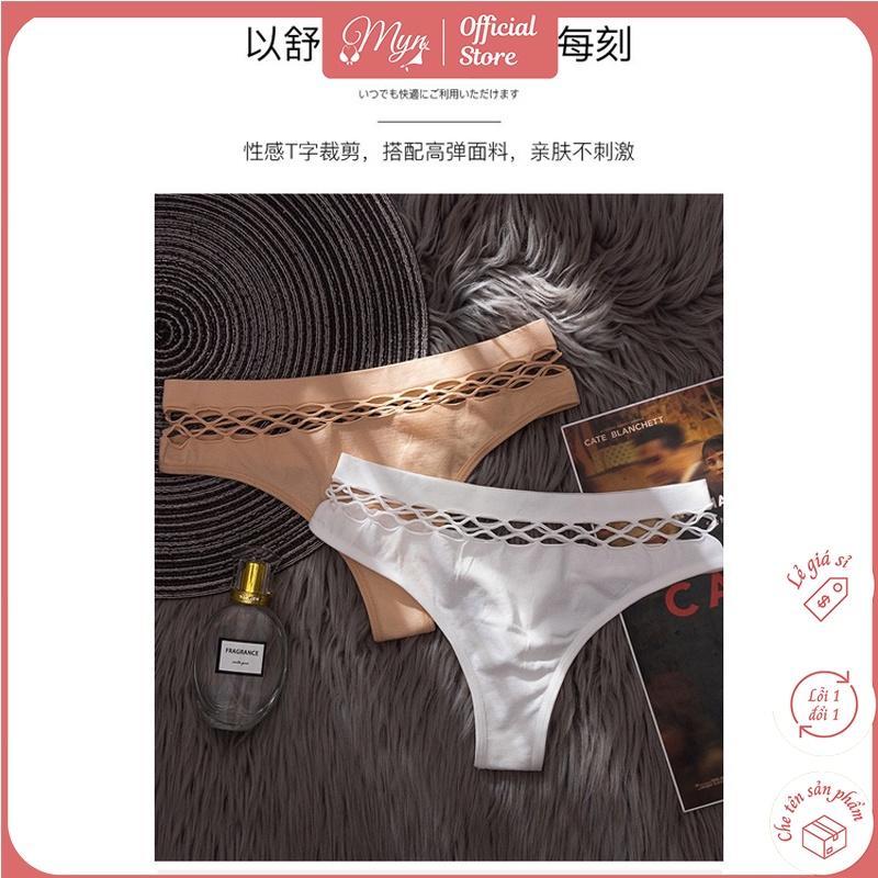 Quần lót lọt khe dây đan cách điệu chất cotton cá tính