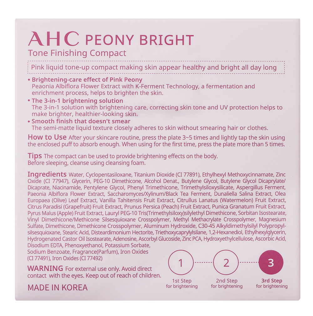 Phấn Nước AHC Peony Bright Tone Finishing Compact 15g