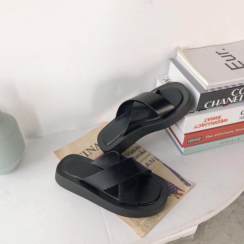 Dép SanDal Quai Ngang Quai Chéo Ullzang Hàn Quốc Đế 3cm G117