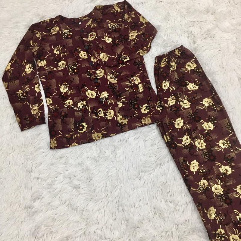 Bộ bà già túi thun Nhung ÉP HOA size 1.2.3.4.5