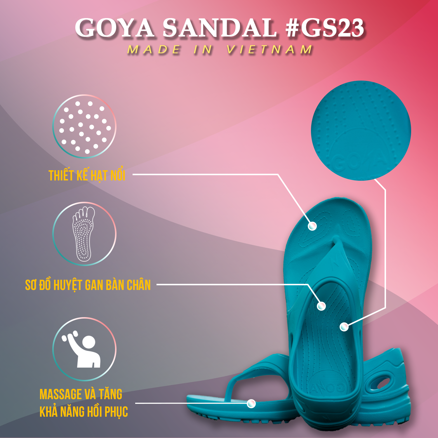 [HOT] Dép Thể Thao Cao Cấp Goya Sandal GS23 - Màu Xanh