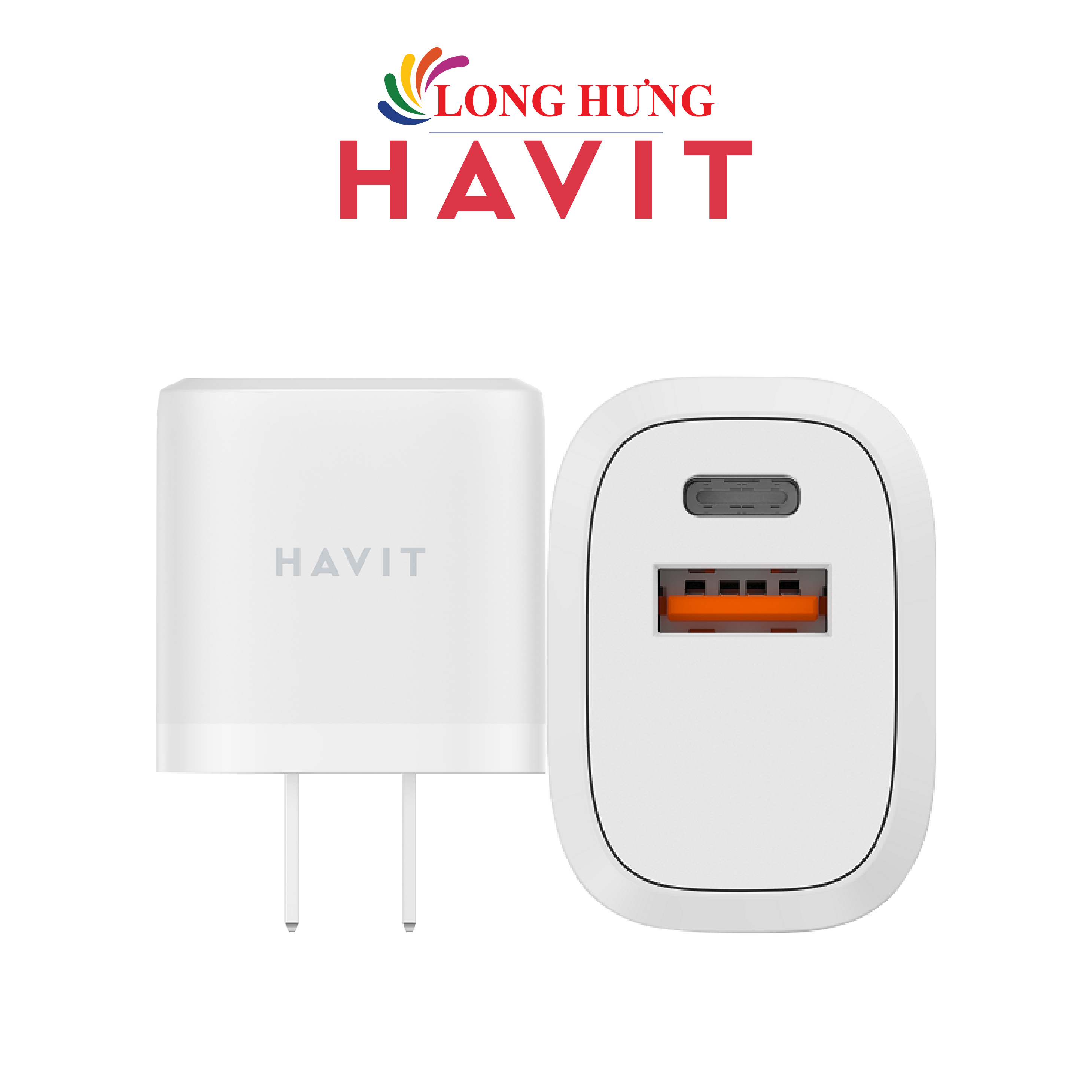 Cốc sạc Havit 1USB 1Type-C 20W PD UC166 - Hàng chính hãng