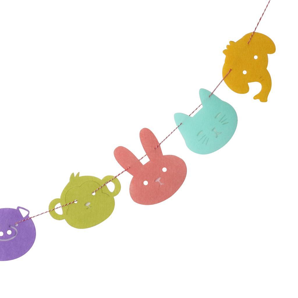 Cute Animal Bunting Banner Birthday Christening Party Hanging Decoration