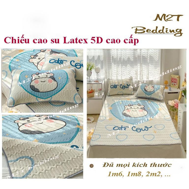 Chiếu điều hòa Latex mủ cao su non M2T bedding họa tiết 5D mát lạnh chuẩn hàng loại 1