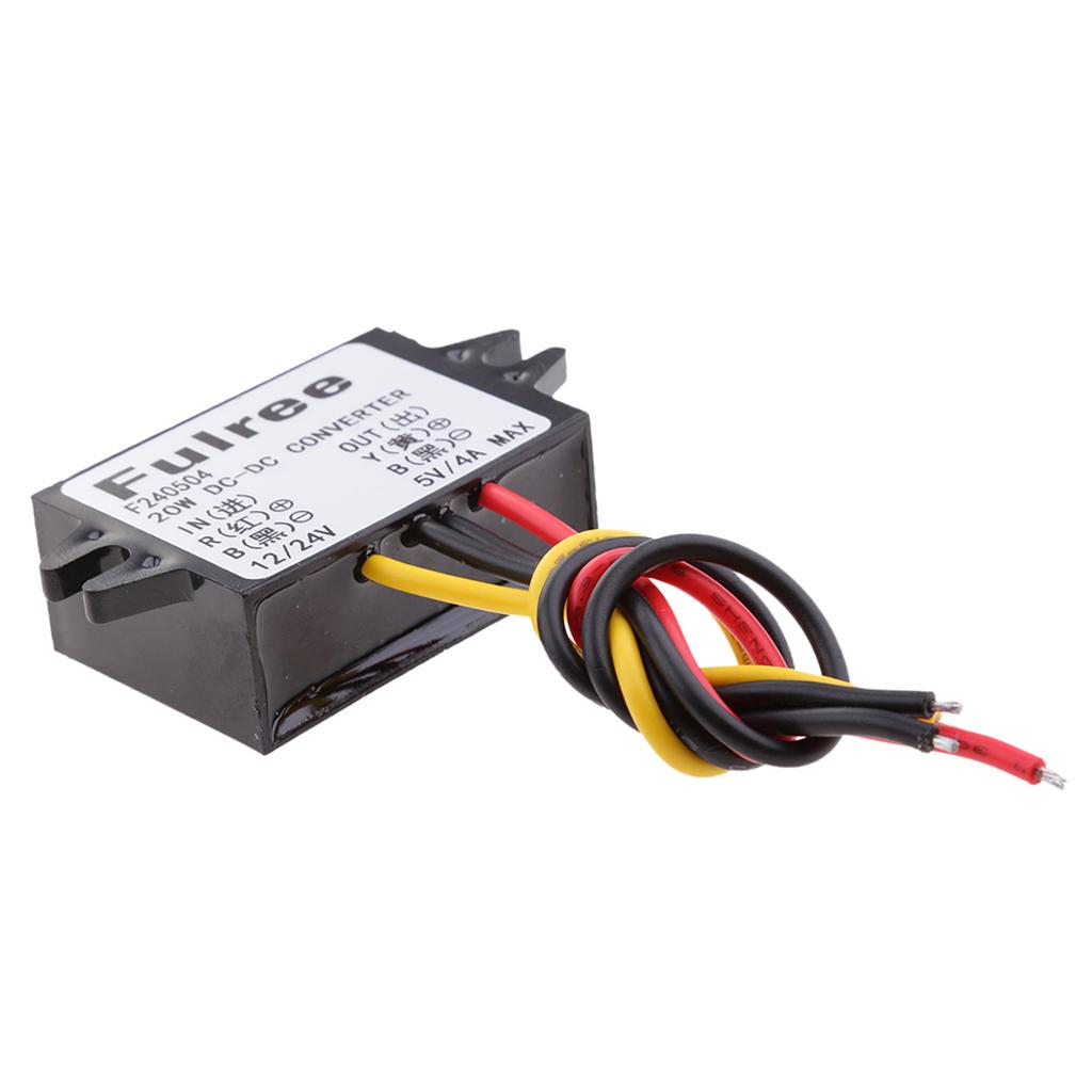 DC Volt Converter 8-36V 12V/24V Step Down to 5V 4A/20W Car LED Power Supply Waterproof