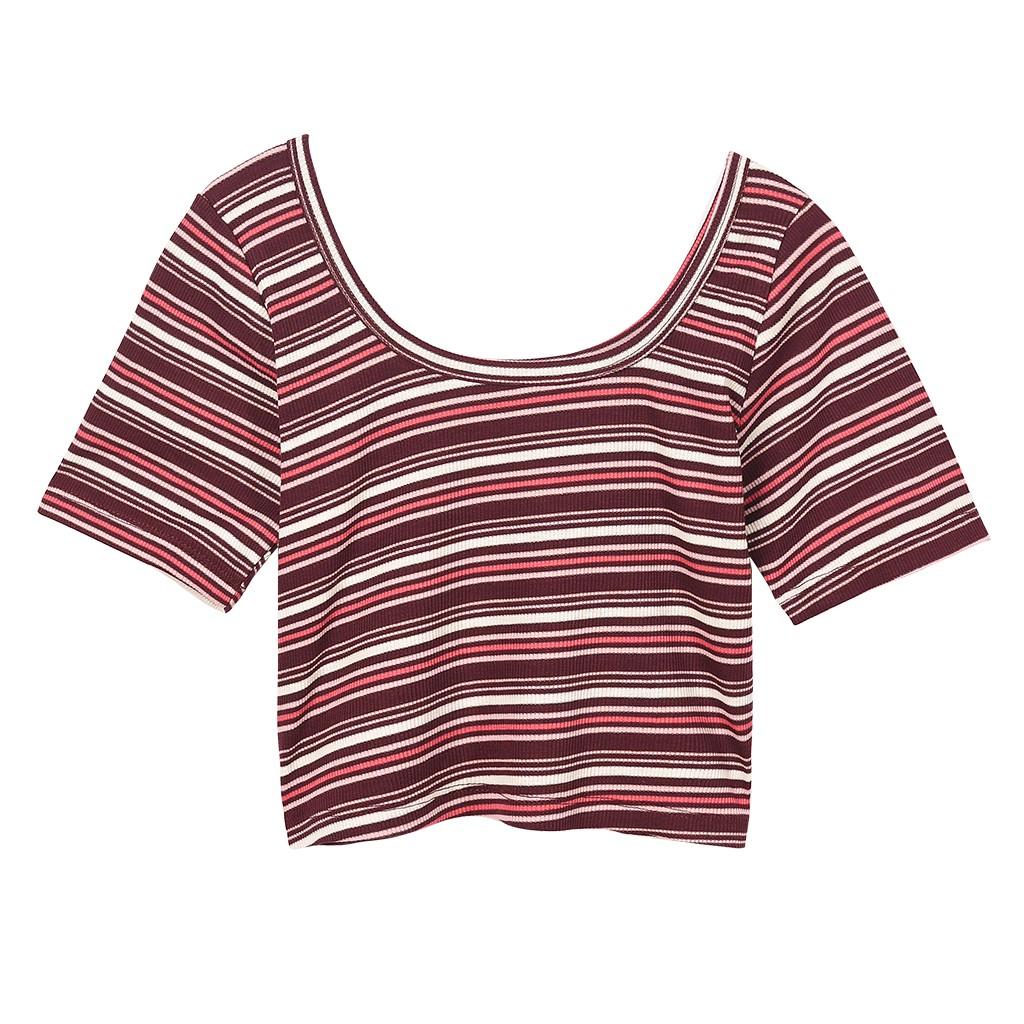 Áo croptop Pink Striped