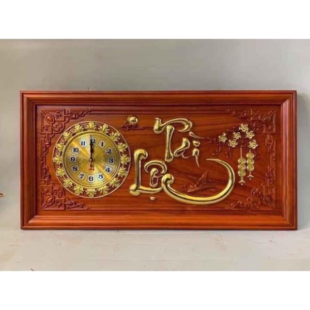 Tranh đồng hồ TÀI LỘC gỗ hương