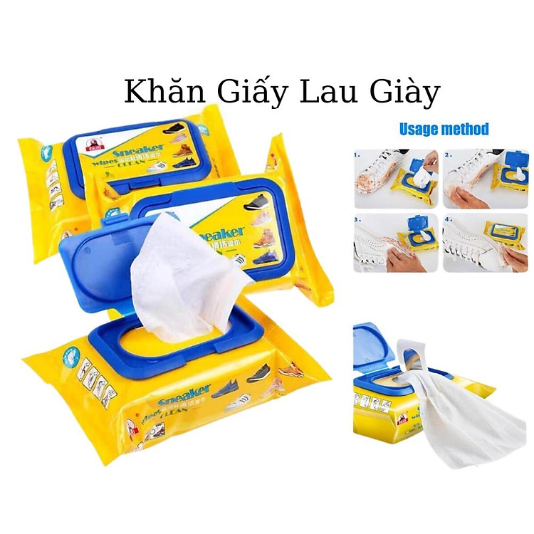 Khăn Giấy Ướt Lau Giày Sneaker Wipes Clean Thần Thánh (Gói 30 Miếng) Lau Giầy Siêu Sạch, Siêu Nhanh