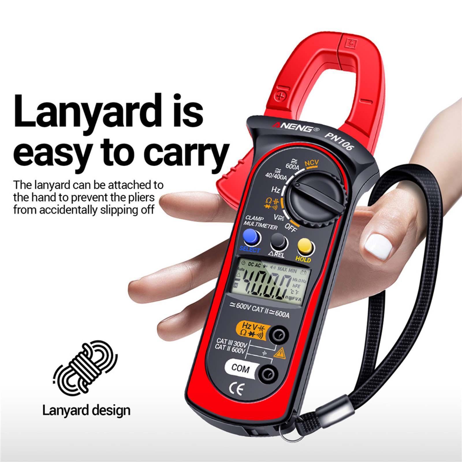 Digital Clamp Meter Voltage Meter Backlight Screen Auto Range Portable Professional Electrician Tool Multi Tester for Household Outlets Cars