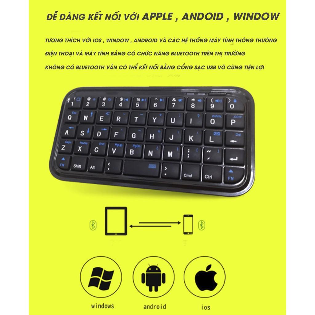 BÀN PHÍM BLUETOOTH MINI KHÔNG DÂY ALL-IN-1 KEYBOARD POCKET