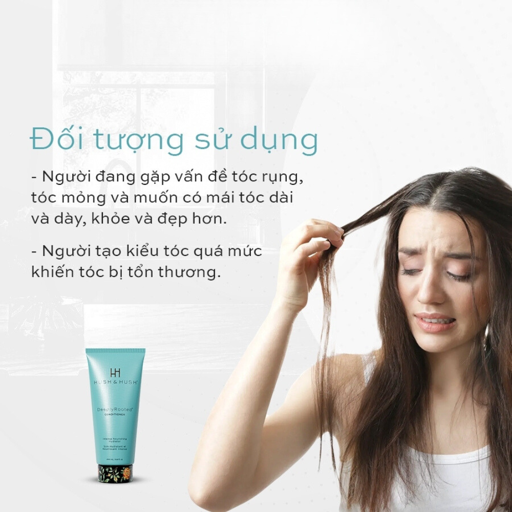 Dầu Xả Tái Tạo Cấu Trúc Tóc Và Da Đầu Hush &amp; Hush Deeply Rooted Conditioner 200ml