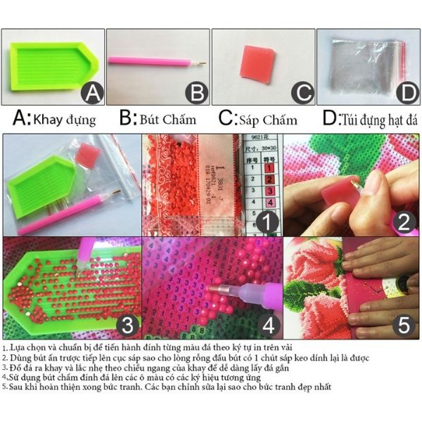 Tranh đính đá Phú quý bình an - chưa đính