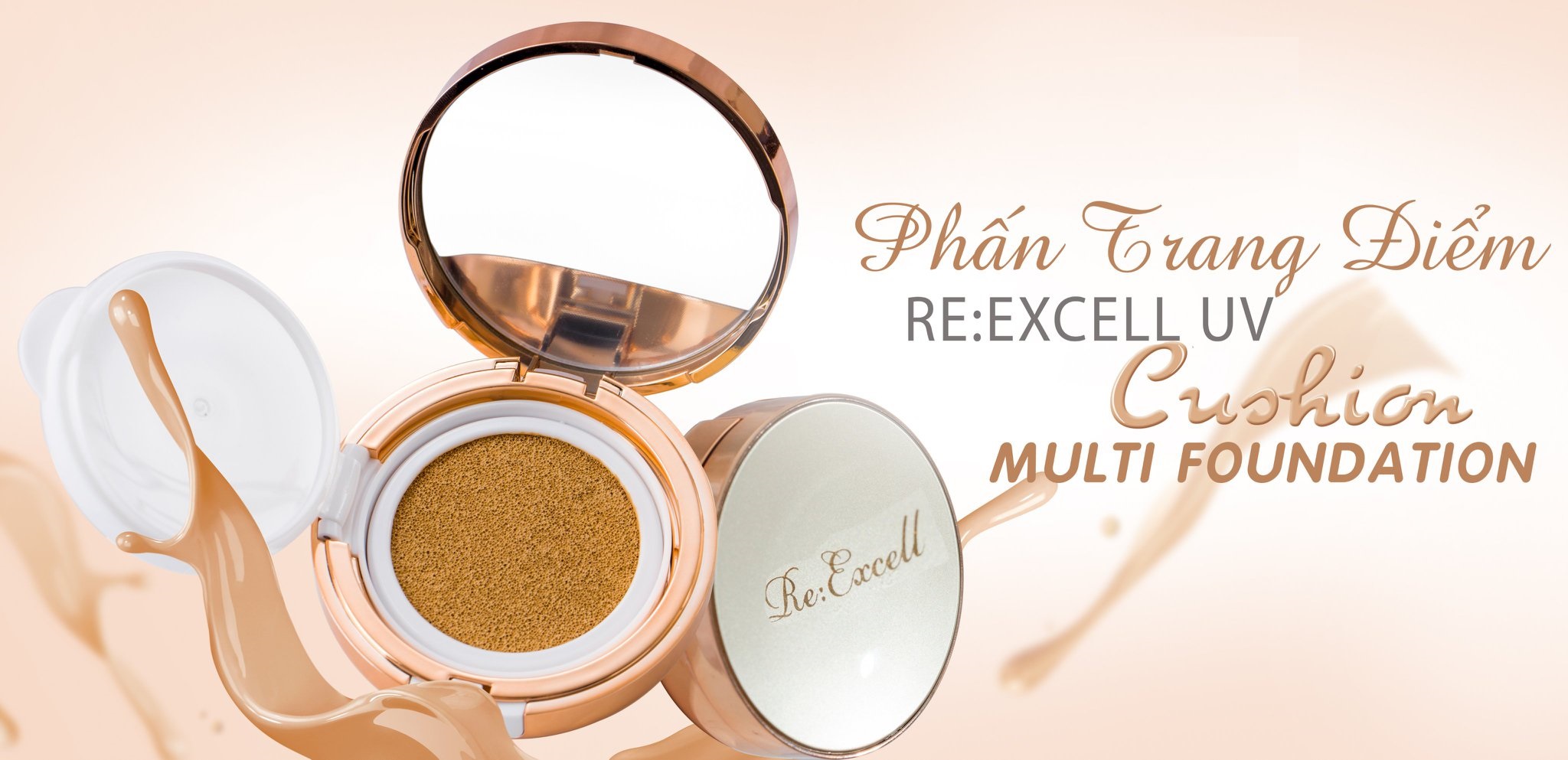 Combo 4 hộp phấn nước Hàn Quốc Re:Excell UV Cushion Multi Foundation SPF50+/PA+++ (mỗi hộp tặng kèm 1 lõi)