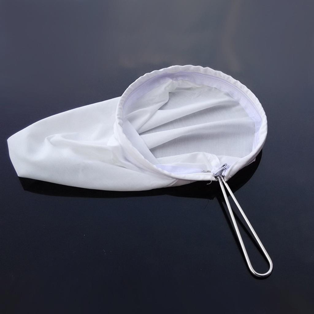 Stainless Steel Handle   Coffee Tea Cloth Strainer Filter Sock Bag S
