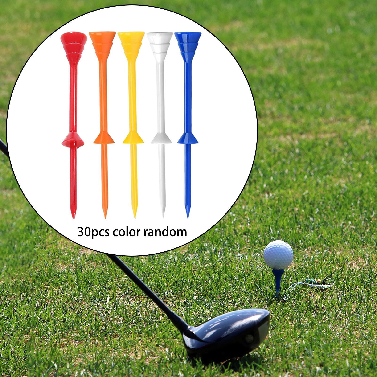 30Pcs Golf Tees Reusable Low Resistance Hitting  Ball Holder Beginner